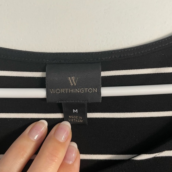 Women's Black and White Striped Top - Picture 2 of 5